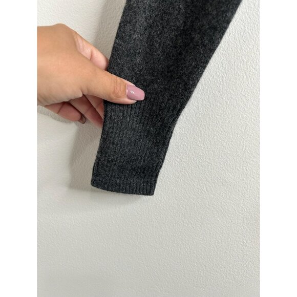 Summersalt Sweater Womens XS Gray Mock Neck Cashmere Merino Wool Ribbed Preppy - Picture 3 of 9
